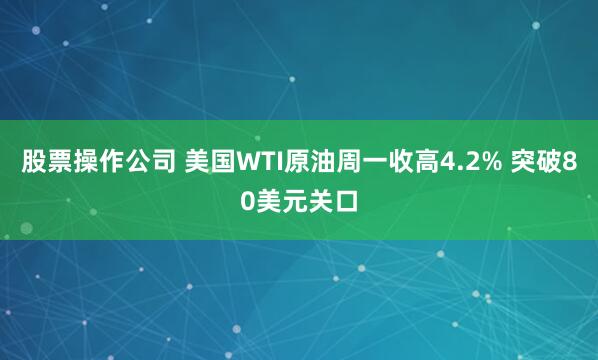 股票操作公司 美国WTI原油周一收高4.2% 突破80美元关口
